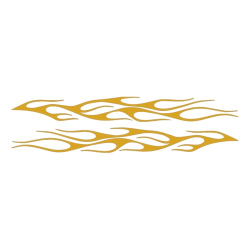 Image of NBFU Flame Stripe Racing 4 (Metallic Gold) (Set of 2) Premium Waterproof Vinyl Decal Stickers for Laptop Phone Accessory Helmet Car Window Bumper Mug Tuber Cup Door Wall Decoration