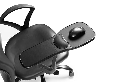Image of ErgoArm ProPad - Ergonomic Cushioned Armrest Mouse Pad | ABS Plastic Base | Fits Chair Handles with 4 Velcro Straps | Portable Arm Support for Work & Gaming | Proudly Made in India