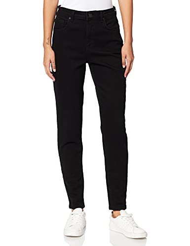 PIECES Damen Pcleah Mom Hw ANK Rinse Black Noos Bc Jeans, Black Denim, M EU