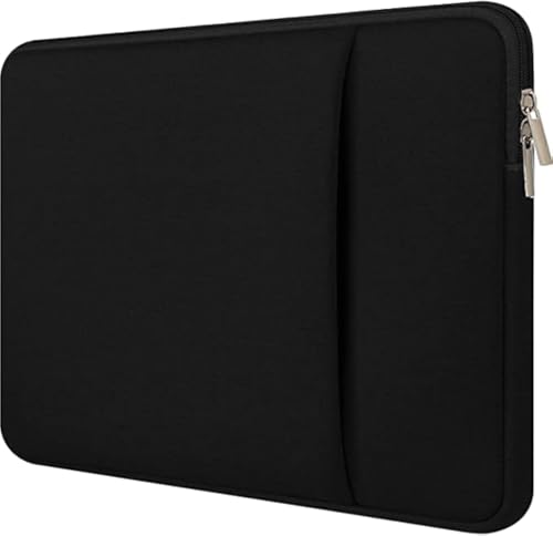 Dyazo Laptop Sleeve 15.6 inches, Durable Shockproof Neoprene Case Cover Carrying Bag Case with Pockets Compatible for HP/Crome Book/ASUS & Other Laptops, Notebook, Black (ONE Pocket 15.6 Black)