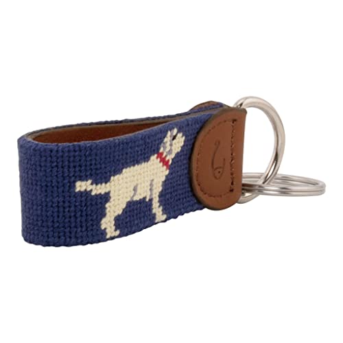 Image of Leather Hand-Stitched Needlepoint Key Fob or Key Chain