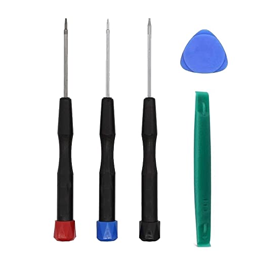 Fongmore P2 P5 P6 0.8mm 1.2mm 1.5mm TS1 TS4 TS5 Pentalobe Five-Star Screwdriver for iPhone MacBook Pro, Air Retina Assembly with Pry Tools_AB