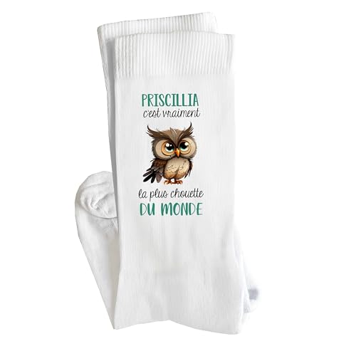 Photo de Planetee Chaussettes Priscillia la plus chouette Taille 41-45 | Cadeau Fantaisie Original Drôle Anniversaire Noël Humour
