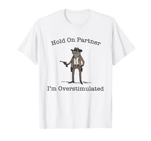 Hold On Partner I'm Overstimulated Cowboy Frog ビンテージ Tシャツ