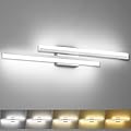 PRESDE Bathroom Light Fixtures Over Mirror 5 Color Changeable Bathroom Vanity Light 32inch Modern Brushed Nickel LED Bath Wall Lighting Bar Dimmable 5CCT