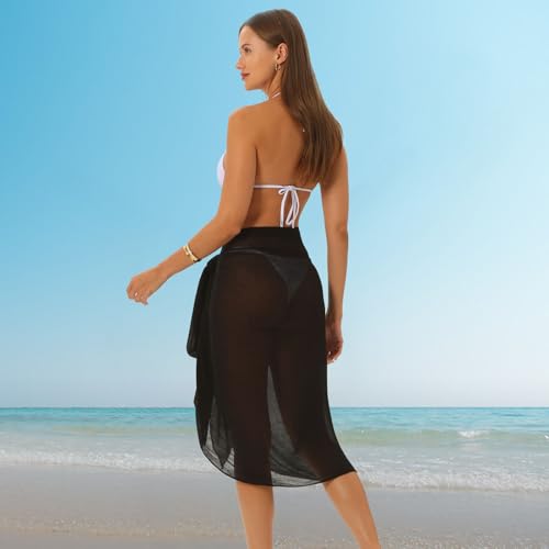 Women's Sarong Beach Coverups,Sarongs Wraps For Women Skirt Swimsuit Wrap Pareo Swimwear Cover-Up Dress4