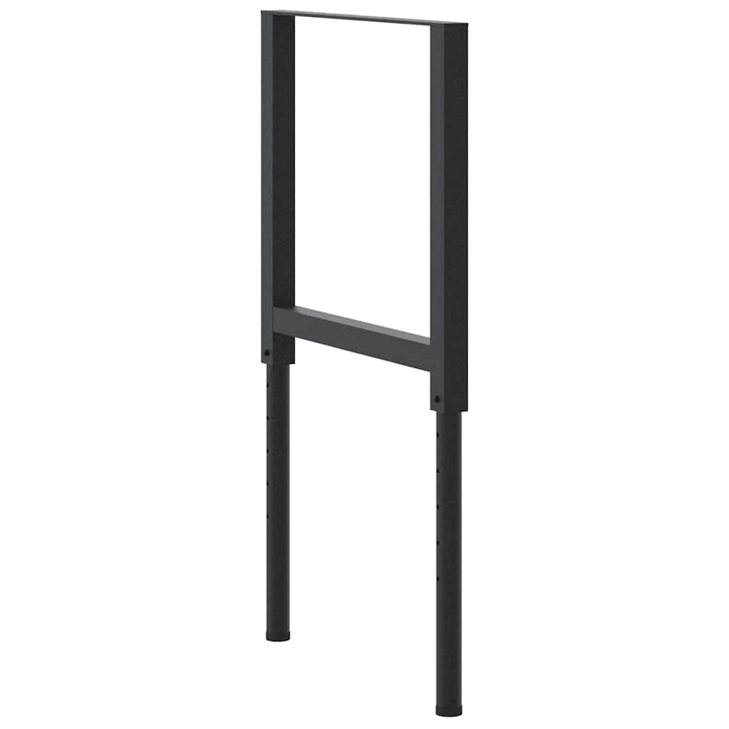 vidaXL Estructuras de Banco de Trabajo, Juego de 2, Extensible 55x(69–95,5) cm, Metal con Recubrimiento en Polvo, Negro, Altura Ajustable, Estilo Industrial, para Espacio de Trabajo en Casa o Mesa