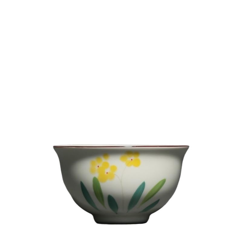 Tazas de té chino Matcha, taza de café de viaje, taza maestra pintada a mano, taza de té de cerámica para el hogar, juego de té Kung Fu, juego de té de una sola taza, taza infusora de té (C)