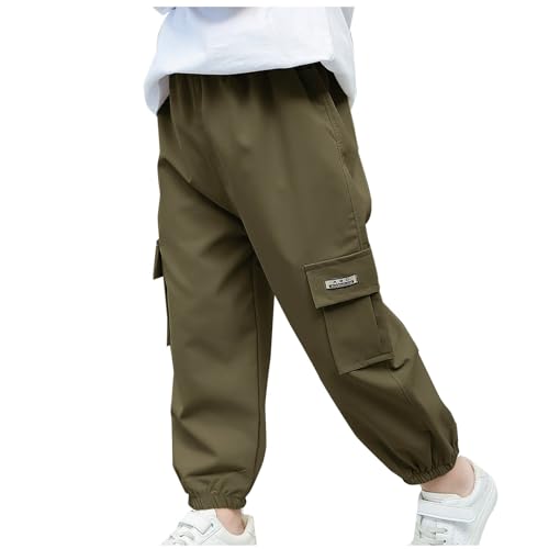 HAOLEI Pantalon Chandal Niño,Mis Pedidos Pantalones Cargo Largos para Chicos con Bolsillos Pantalones de Ocio Informales Cintura Alta Elástico Jogger Pants Cómodos Pantalón Deportivos para Trekking