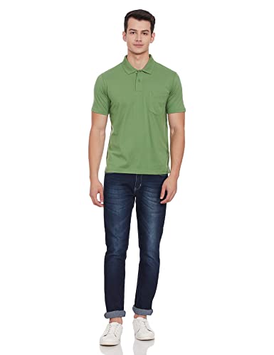 Image of Monte Carlo Mens S.Blue Plain Collar T-Shirt |22203401-167