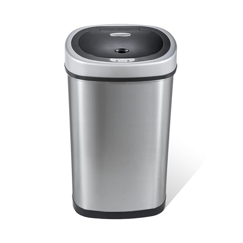 Ninestars 13 Gallon Oval Automatic Trash Can