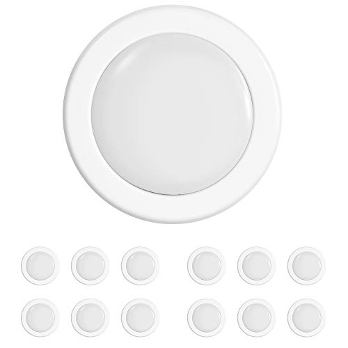 12-Pack 4-inch Dimmable LED Disk Downlights, 10W (Replace 65W), CRI 90+ [High CRI]