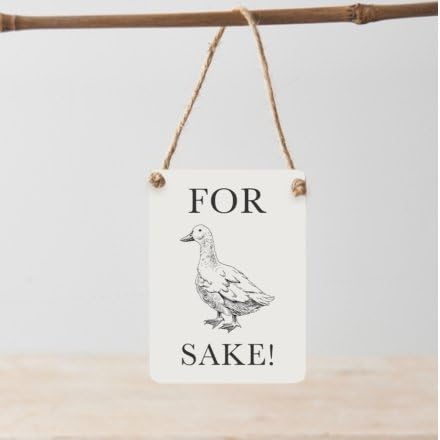 Gainsborough Giftware Funny Hanging Mini Metal Sign - For Duck Sake - Excellent Gift Idea