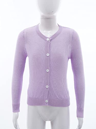 Kids Girls Solid Color Long Sleeve Button-down Knitwear Cardigan Coat Lightweight Casual Jacket Shrug Top for Autumn4