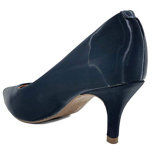 Scarpin Vizzano Napa Glossy Conforto Salto Médio - Marinho - 36