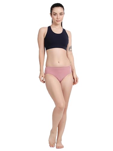 Image of Lavos Bamboo Cotton Panties for Women, Comfortable Soft Mid-Waist Hipster Panty with Thin Inner Elastic, Anti-Bacterial Odour Free Underwear for Womens, Seamless No Visible Briefs for Ladies