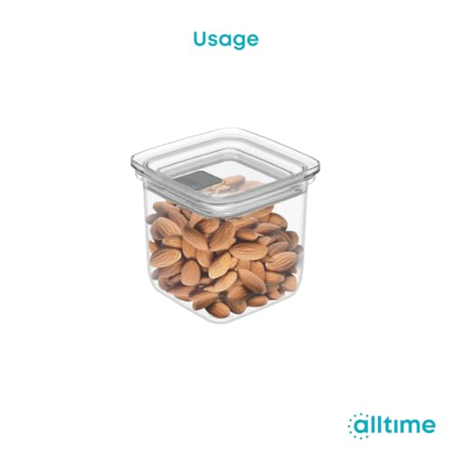 Image of All Time Modular Plastic Storage Container 450ml | Food Grade Kitchen Storage Jar with Silicone Gasket Lid | Airtight Multipurpose Container for Snacks, Dry Fruits & Pantry Storage - Transparent