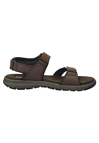 Timberland Governor's Island Men's Leather Strap Sandal (Dark Brown Nubuck, 7)2
