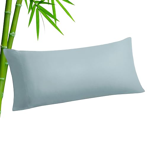 Image of BEDELITE Body Pillow Pillowcase, Rayon from Bamboo, Haze Blue, 20 inchx54 inch