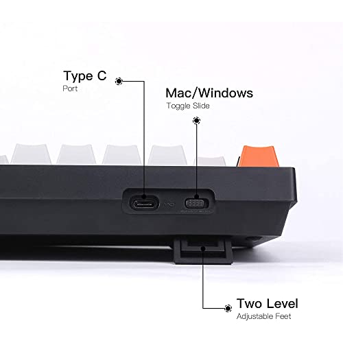 Image of Keychron C1 87 Key Wired Mechanical Keyboard, USB Type-C Cable, Double-Shot ABS Keycaps TKL Mechanical Gaming Keyboard, White Backlit Gateron G Pro Brown Switch for Mac Windows