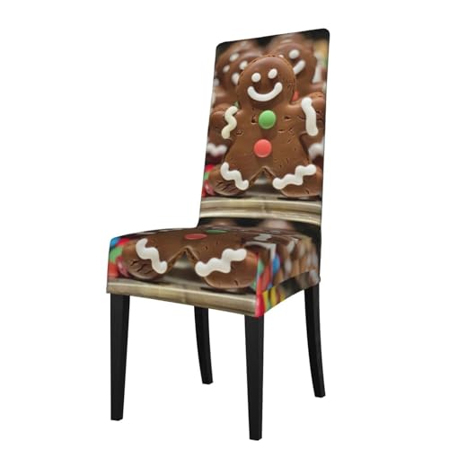 LJABCVNN Fundas de silla con estampado de caramelo de hombre de jengibre para comedor, hotel, ceremonia