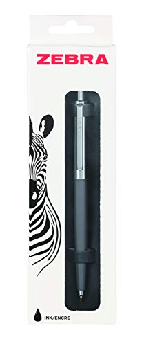 Zebra Pen 901 Black Ballpoint Pens, Sleek & Stylish Black Biro Pen, Retractable & Reliable Pens, Black Ink, Premium Grey Barrel Ball Point Pens With Presentation Case - Fine Point, 1 pk - Grey