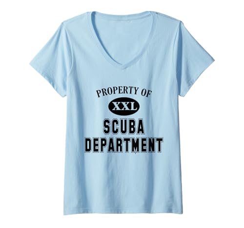 Womens Property of Scuba Department Fun Collegiate-Style Diving V-Neck T-Shirt