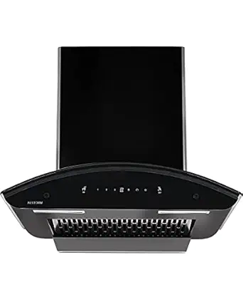 Alstorm Extreme FL Bk 60 cm 1350 m/hr Filterless Auto-Clean Kitchen Chimney with Motion-Sensor and Touch-Control (Filter-Less Full Black Chimney)