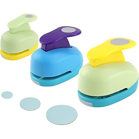 Rayong Stanzer Rund 3 Stück Stanzer Kreis Motivstanzer Rund Motivlocher Papierstanzer Rund Stanzer Set Ausgestanztes Motiv für Basteln, Scrapbooking, Geschenkanhänger(8mm 15mm 25mm) Cover