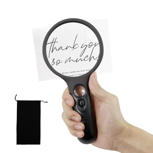 Imagen de Lupa Iluminada con Luz LED, Lupa Iluminada de Mano, Lupa de Cristal con Luz LED, 3X 45X Lupa de Lectura de Gran Aumento, Lupas Portátil para Lectura, Personas Mayores, Joyas, Reparación de Relojes