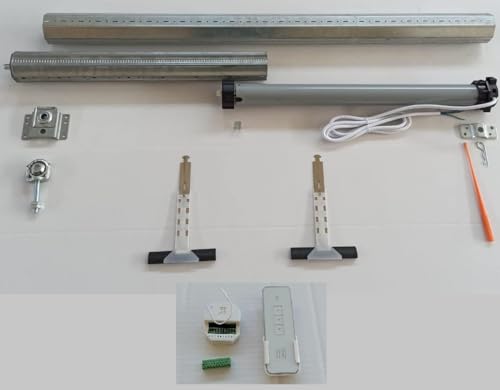 Kit Motorizzazione Tapparelle 100 kg 50 Nn + Centralina e Telecomando Varie Misure Disponibili RULLO REGOLABILE Motore per tapparelle Completo di Accessori (da 100 cm a 135 cm)