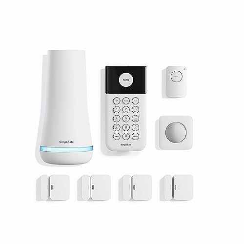 SimpliSafe 8 Piece Wireless Home Security System – Optional 24/7 Professional Monitoring – No Contract – Compatible with Alexa and Google Assistant , White