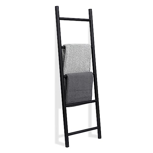 FUIN Fully Assembled 57in Bamboo Blanket Ladders Living Room Wood