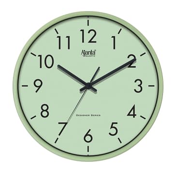 Image of Ajanta 12 Inches Silent Sweep Movement Analog Wall Clock for Home and Offices Wall Watch(P.Green), Plastic