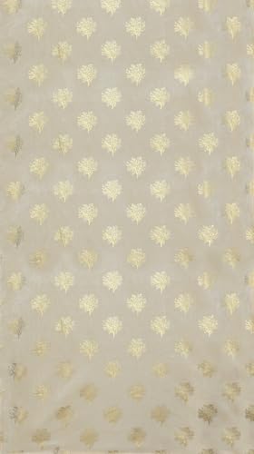 Image of Premium Velvet Window Curtains /Drapes for Drawing Room /Bedroom /Living Room Door - 4x7 feet - Set of 3 Pcs of Panels, Cream & Maroon