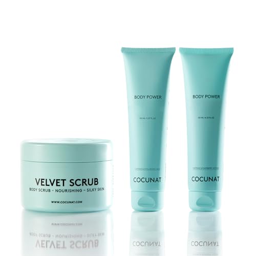 COCUNAT | Pacchetto Gel Riducente + Esfoliante Corpo Rassoda, Esfolia e Ammorbidisce | Pelle Soda, Liscia e Rinnovata | Ingredienti Naturali | Toxic Free | Vegan