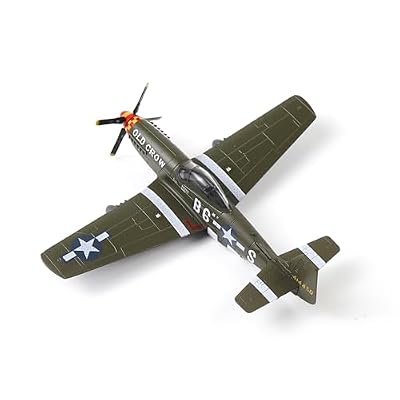NUOTIE P51-D Mustang 1/72 Metal Airplane Model Kit with Stand WWII Old Crow Diecast Alloy Vintage Combat Plane Prebuild Military Aircraft Collection for Display or Gift (Bud Anderson)