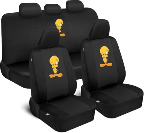 BDK WBSC-1104 Tweety Bird Full Car Seat Cover Set – 9 Piece Kit