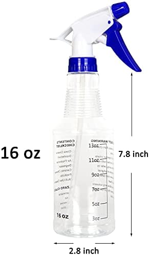 Youngever 4 Pack Empty Spray Bottles, 16 Ounce Spray Bottles for Cleaning Solutions, Pressurized Sprayer, Adjustable Nozzle, Printed Measurements and Checkbox - 1