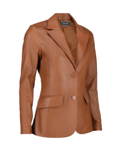 Image of Jild Classic Style Leather Blazer Women - Casual Coat Leather Jacket Women