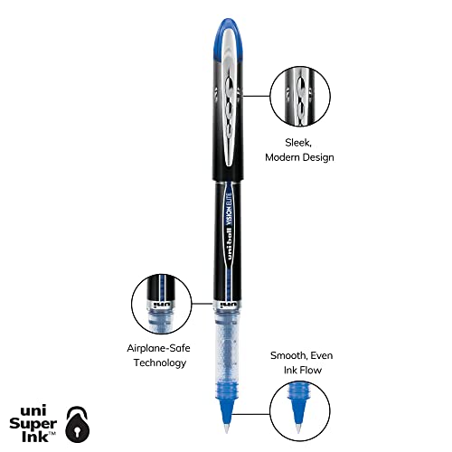 Uniball Vision Elite Rollerball Pens With 0.5Mm Fine Point Micro Tip, Blue, 12 Count #TOP4