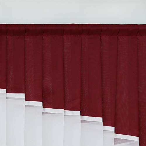 SCHOAL Window Curtain Country House Bistro Curtain with Drawstring Voile Curtains Transparent Curtains Living Room W x H 80 x 140 cm 1 Piece Wine Red - Image 4