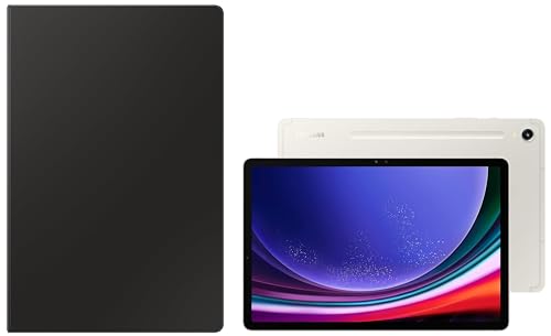 Image of Samsung Galaxy Tab S9 Ultra 36.99 cm (14.6 inch) Dynamic AMOLED 2X Display, RAM 12 GB, ROM 256 GB Expandable, S Pen in-Box, Wi-Fi Tablet, Beige with S9 Ultra Book Cover Keyboard, Black