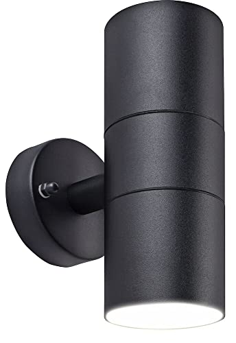 Luceco Exterior Decorative Up and Down Fixed Wall Light Black GU10 IP54 Rated (LEXDSSUDBK-01)