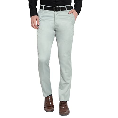 Image of The PS Men's Formal Regular Fit Cotton Blend Black, Dark Grey Combo Trouser (Pack of 2)