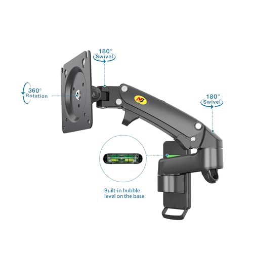 NB North Bayou TV Monitor Wall Mount Bracket Full Motion Articulating Swivel for 17-27" Monitors (Load Capacity from 4.4 to 15.4lbs) Double Extension F150-S