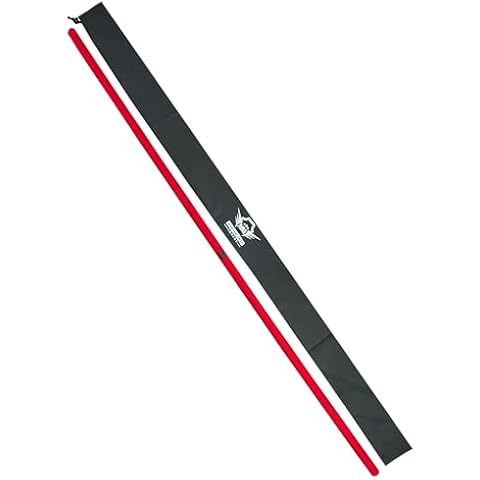 Martial Arts Armory Foam Padded Bo Staff for Safe Practice and Training with Carry Bag Case - Red (Red, 5 ft.) Cover