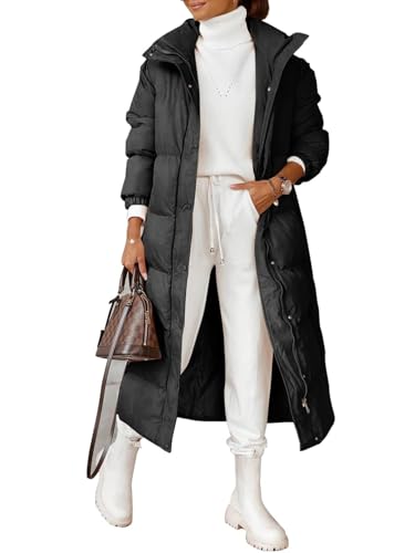 Zwurew Women's Quilted Lightweight Long Puffer Coat Jacket Thickened Winter Coats Zip Up Baggy Down Outerwear3