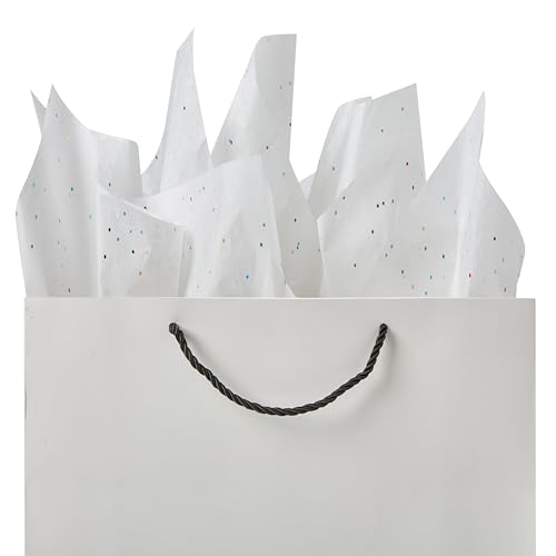 SUNCOLOR 120 folhas de papel branco de 50,8 x 35,5 cm para embalagem de sacolas de presente, papel d