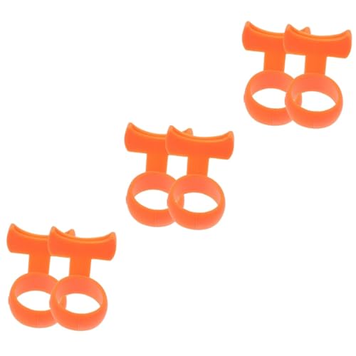 NULYLU 6 個 ピック フィンガー コット スイッチ トレーニング 楽器 ギター ピック ホルダー フィンガー 手首 ブレース グリップ ステッカー ギター 親指 キット ポインター エキスパンダー スプール ホルダー スタンド ワインダー オレンジ